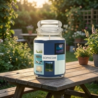 Bougie artisanale Winby D15T en cire de soja, style classique, écologique, aromathérapie, parfum de jasmin, pour mariages, Nouvel An, remise de diplômes