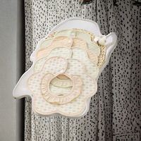Bavoirs bébé en dentelle de coton de couleur unie 360 degrés pétales de nouveau-né imperméable gland stéréo Burp tissu Bandana avec fermeture à bouton pression