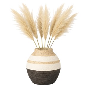 Vaso in Ceramica Texturizzata a Strisce, Vaso Decorativo Moderno per Soggiorno, Camera da Letto e Arredamento Casa - Product Image 2