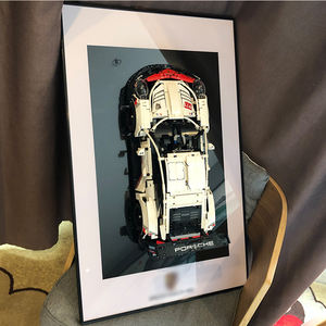 Airplane Batmobile Racing Building Block 3D Car Model Farmhouse Style Black Digital Printing Aluminum PC Material <b>Photo</b> <b>Frame</b> - Product Image 2