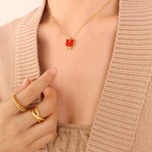 Ensemble de bijoux en acier inoxydable plaqué or 18 carats pour filles, collier, boucles d'oreilles, bague, idéal pour les fêtes, les mariages, les fiançailles, cadeau - Product Image 4
