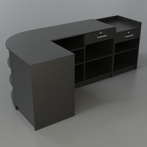 Comptoir de caisse en bois <span class=keywords><strong>KEWAY</strong></span>, comptoir de caisse en MDF mélaminé avec 3 serrures pour supermarché, magasin de détail - Product Image 1