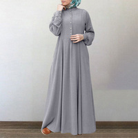 Robe Abaya décontractée pour femme, style chinois rétro, en polyester, col rond, grande taille, jupe évasée, pour mariage d'été