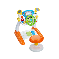 Máquina de conductor de bebé, juego de controlador de simulación de música educativa temprana de plástico, volante, juguete de conducción de coche