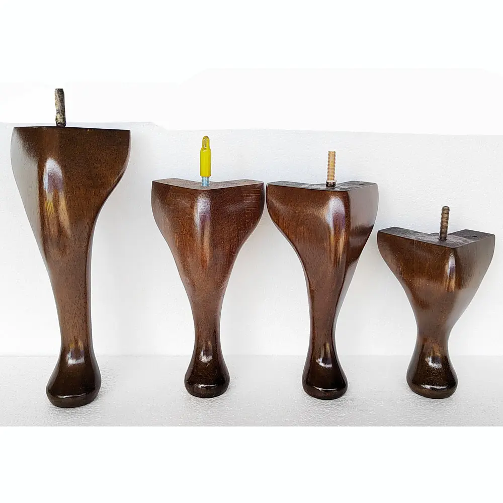 Pieds en bois ronds et solides européens personnalisés, accessoires de meubles, pieds en bois, pied de canapé Anne Queen