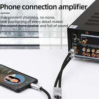 Câble audio ATAUDIO haut de gamme 3,5 mm vers 2RCA, répartiteur mâle OFC pour PC, téléphone, amplificateur et haut-parleur, connecteur RCA pour microphone