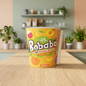 Popular Europe Ready-to-<b>Drink</b> Madam Hong Popping Boba Tea in <b>Plastic</b> <b>Cups</b> Alluring Beverage From Taiwan - Product Image 2