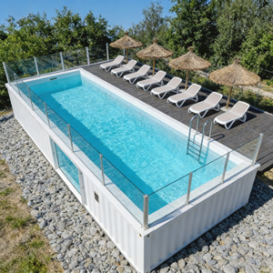 Piscine Conteneur Personnalisable Préfabriquée en Fibre de Verre Hors Sol Grande Piscine - Product Image 1