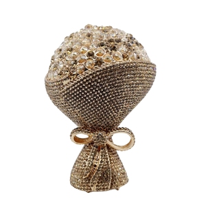 Sac de soirée pour femme, motif floral exquis, orné de strass et de fausses pierres, idéal pour mariage et fiançailles - Product Image 6