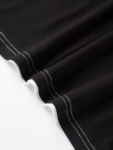 Camiseta de poliéster transpirable para hombre, camiseta informal de manga corta con bloqueo de tres colores, camiseta de verano de fábrica - Product Image 5