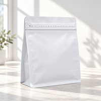 Sachet Doypack Blanc de Qualité Supérieure ECO avec Fermeture Zip Refermable et Tirette, Qualité Alimentaire pour l'Emballage des Grains de Café