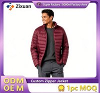 Veste matelassée légère pour homme avec fermeture éclair personnalisée, col montant, pliable, manteau d'hiver OEM ODM