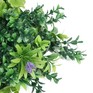 1sqm Wedding Indoor Faux Tropical Foliage Boxwood Hedges Vertical Artificial Silk Plastic Green Grass Plant Wall Decor