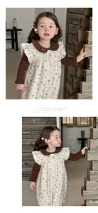Nouvel ensemble automne-hiver pour bébés et enfants : barboteuse deux pièces à motif floral français pour bébés filles - Product Image 6