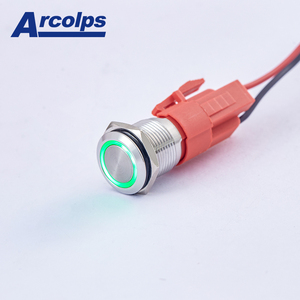 Tải nặng 16mm thép không gỉ màu đen IP66 kín cao hiện tại 10A nút nhấn chuyển đổi cho máy móc tấm hệ thống 250V Max. - Product Image 4