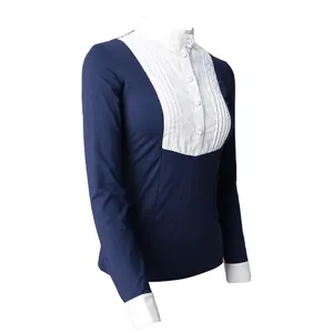 Fabricante profissional Roupas Equestres Manga Longa Tops Show Shirt para Lady Horse Racing Products Equine Base layer