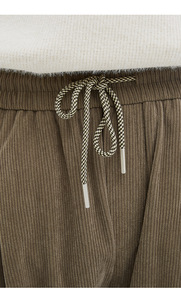 Pantalones de pana informales de invierno para hombre, pantalones de pierna recta de Color sólido con cordón Simple urbano de cintura media - Product Image 5
