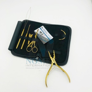 ชุดเครื่องมือต่อผมชุบทองสำหรับจัดแต่งทรงผมอย่างยั่งยืนอุปกรณ์จัดแต่งทรงผมสแตนเลสเกรดผ่าตัดออกแบบโลโก้ได้ตามต้องการ - Product Image 5