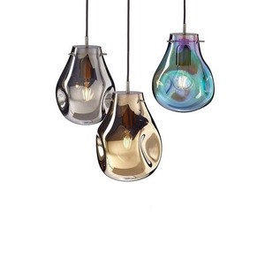 Lámpara Colgante Moderna de Cristal Ovalado, LED E27, Luz Blanca Cálida, para Hogar, Dormitorio, Comedor, Diseño de Una Sola Cabeza - Product Image 4