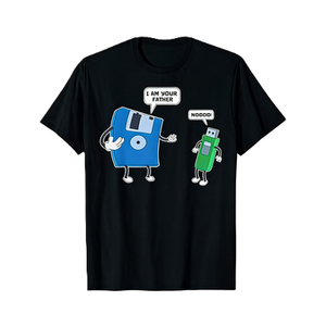 T-shirt in cotone oversize con stampa USB a forma di floppy disk e scritta 'I Am Your Father', divertente, retrò, geek, umoristica, parodia, regalo, manica corta, streetwear, casual - Product Image 2