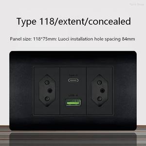 Interruptor de pared eléctrico estándar brasileño de 20A con enchufe y toma de corriente con USB Tipo-C 118, enchufe de pared con lámpara. - Product Image 3