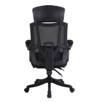 Chaise de bureau exécutive moderne en tissu avec dossier ergonomique réglable en maille, repose-pieds et structure métallique