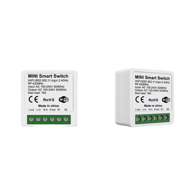 SIXWGH 16A Mini Smart Power Socket Plug WiFi RF433 100-240V AC Circuit Breaker Switch Tuya APP/Google Home Voice Control Sockets