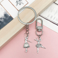 Vente en gros bricolage personnalisé porte-clés colliers boucles d'oreilles accessoires argent antique style ballet chaussures de danse pour filles pendentif