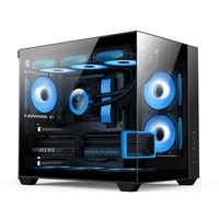 AntarcChill Custom Computer Gaming PC Case RGB Computer Cases & Towers Tempered Glass ATX Case Desktop Cabinet PC Casing