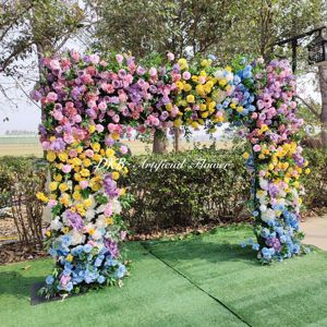 DKB 2025 gran oferta arco de flores cuadrado flor Pilar arco colorido seda Rosa gran tamaño boda flores arco - Product Image 2