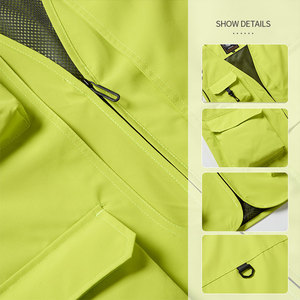 Biểu Tượng Tùy Chỉnh Người Đàn Ông Của Lưới Độ Nét Cao Phản Quang Vest Quần Áo Lao động An Toàn Phản Quang Vest Với Túi - Product Image 2