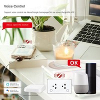 Prise murale intelligente YUHE 10A double pôle avec ports USB-A et USB-C pour contrôle par application, IP27, interrupteur ABS, double tension, design minimaliste