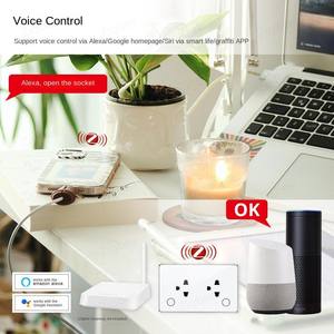 Prise murale intelligente YUHE 10A double pôle avec ports USB-A et USB-C pour contrôle par application, IP27, interrupteur ABS, double tension, design minimaliste - Product Image 4