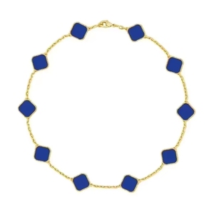 Collier de fleurs porte-bonheur plaqué or 18 carats en argent 925 de haute qualité Collier de 10 fleurs en agate naturelle - Product Image 3