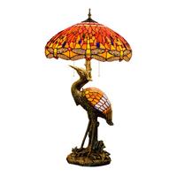 Lampe de table créative de style européen, grande lampe d'art libellule rouge, cadeau de mariage, éclairage artistique, lampe de décoration pour villa et salon