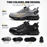 Chaussures de sécurité unisexes à embout d'acier avec fermeture à cadran, tige en maille respirante, semelle intermédiaire anti-perforation et semelle extérieure en TPU pour le travail (OEM)