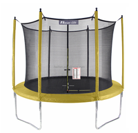 Trampoline pour enfants de 10 pieds avec coussinet de cadre de couleur Trampoline rond de poteau de filet de sécurité droit