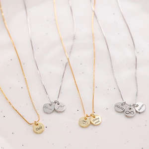 Collar para Mujer de Acero Inoxidable con Mini Disco, Cadena de Caja y Placa Personalizada con Nombre Grabado, Diseño de Sol, Ola y Arcoíris, Bañado en Oro - Product Image 5