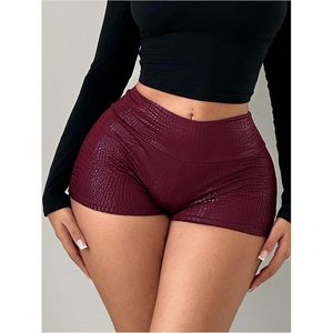 Jupe-short taille haute 100 % polyester pour femme FOXA – Tenue d'été mini rave respirante en satin - Product Image 5