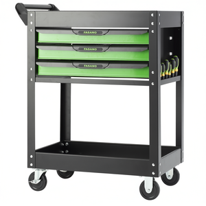 Fasano Tool Cart 3 <b>Drawer</b> Green Metal Rolling Storage Organizer for Garage <b>Workshop</b> - Product Image 2