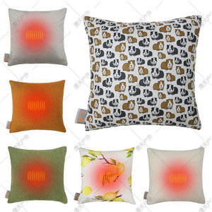 Almohada calefactable de felpa con USB, funda de cojín con calefacción eléctrica para el hogar, oficina, sofá, cálida - Product Image 1