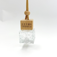 Flacon vide en verre coloré avec bouchon en bois pour diffuseur de parfum suspendu pour voiture, 5ml, 8ml, 10ml, 12ml