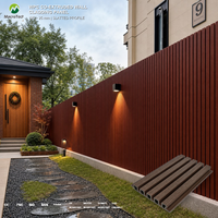 Panneau mural rainuré en WPC imperméable, revêtement creux à grain de bois pour murs extérieurs, écrans de jardin et projets d'intimité
