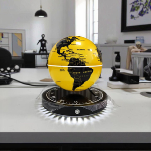 Globo Flotante de Metal Negro y Dorado con Mapa del Mundo, Levitación Magnética, Adorno de Escritorio, Diseño Moderno, Decoración para el Hogar y la Oficina - Product Image 3