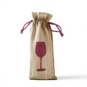 Pochette cadeau en jute écologique avec cordon de serrage, sac à vin réutilisable, porte-bouteille en jute naturel, emballage cadeau fabriqué au Bangladesh - Product Image 4