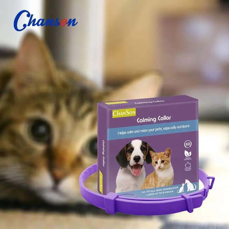 Fábrica Chanson, venta al por mayor, 100%, aceite esencial de lavanda natural, collar calmante para perros y gatos
