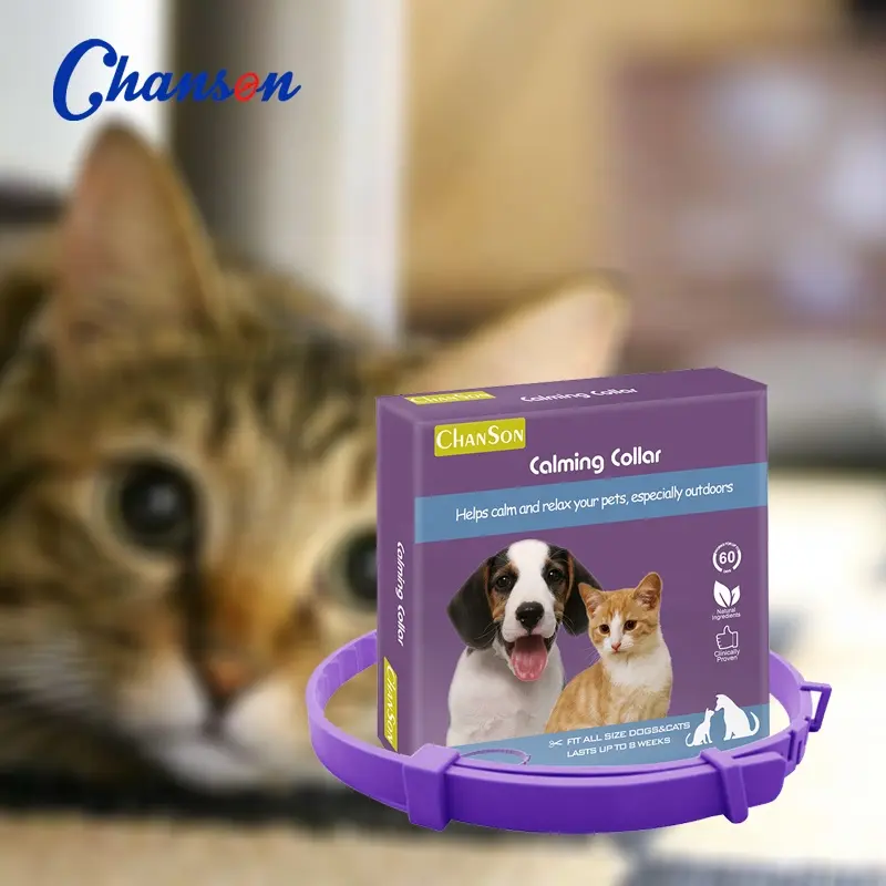 Chanson usine en gros 100% huile essentielle de lavande naturelle collier apaisant pour chien et chat