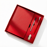 Ensemble cadeau de bloc-notes en cuir PU A5 avec logo personnalisé OEM ODM, stylo, clé USB, boîte cadeau promotionnelle pour entreprise, vente en gros, impression UV
