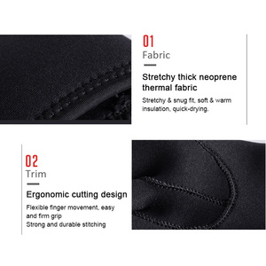 Gants de plongée en néoprène 3 mm noirs, vente en gros d'usine, logo personnalisé OEM pour la plongée sous-marine, la plongée avec tuba, la pêche au harpon et la pêche. - Product Image 2