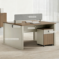 Meubles de bureau de qualité E0, bureau pour employés, poste de travail simple avec cloison, combinaison de bureaux et de chaises de bureau pour 2/4/6 personnes